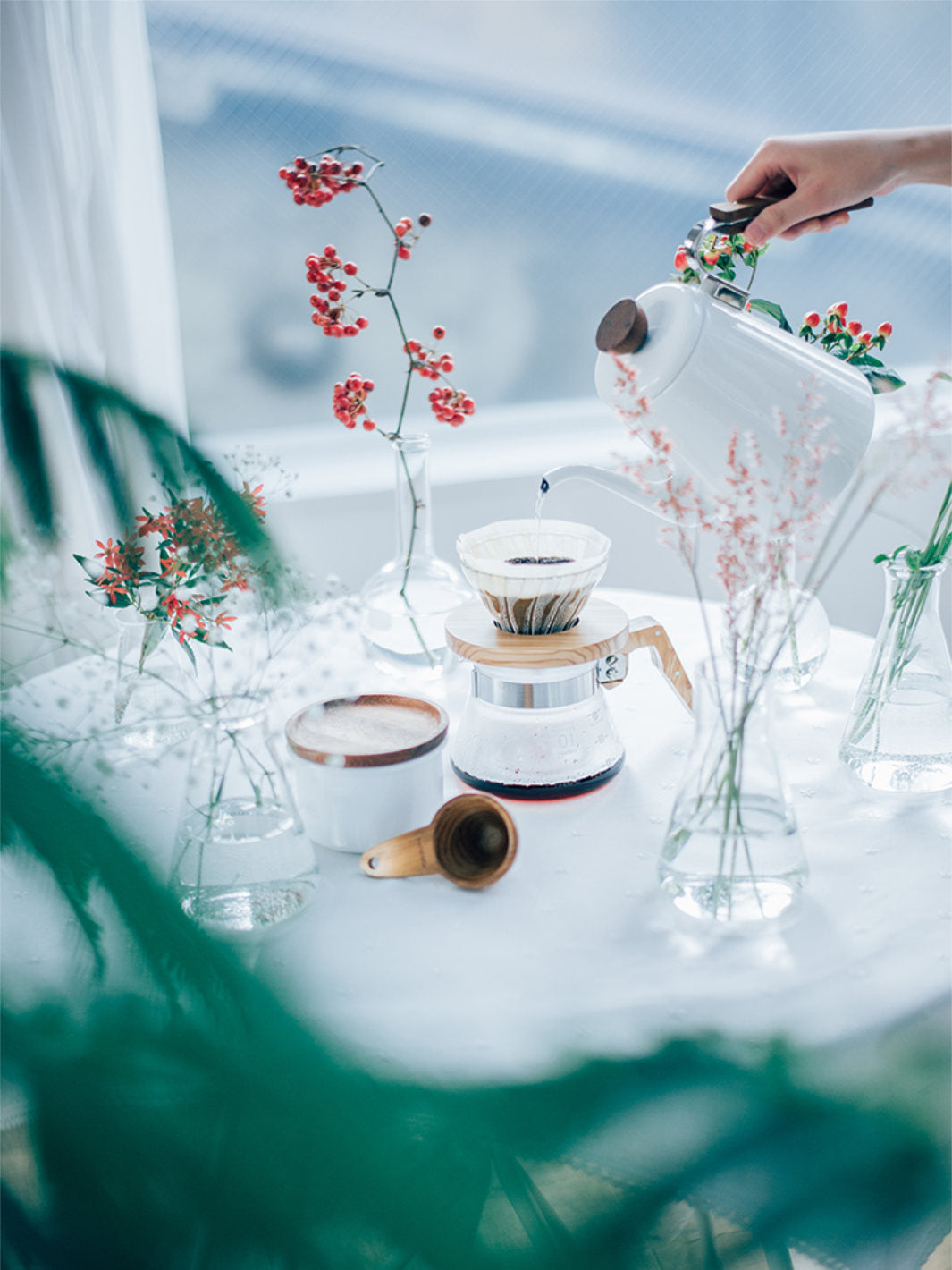 HARIO V60-02 Coffee Server (600ml/20oz) (Olive Wood)