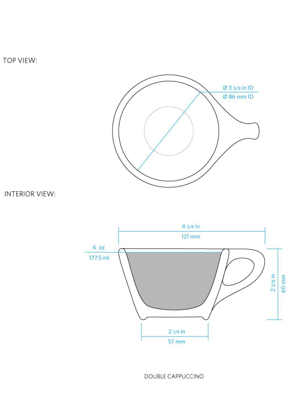 notNeutral LINO Double Cappuccino Cup (6oz/177ml)