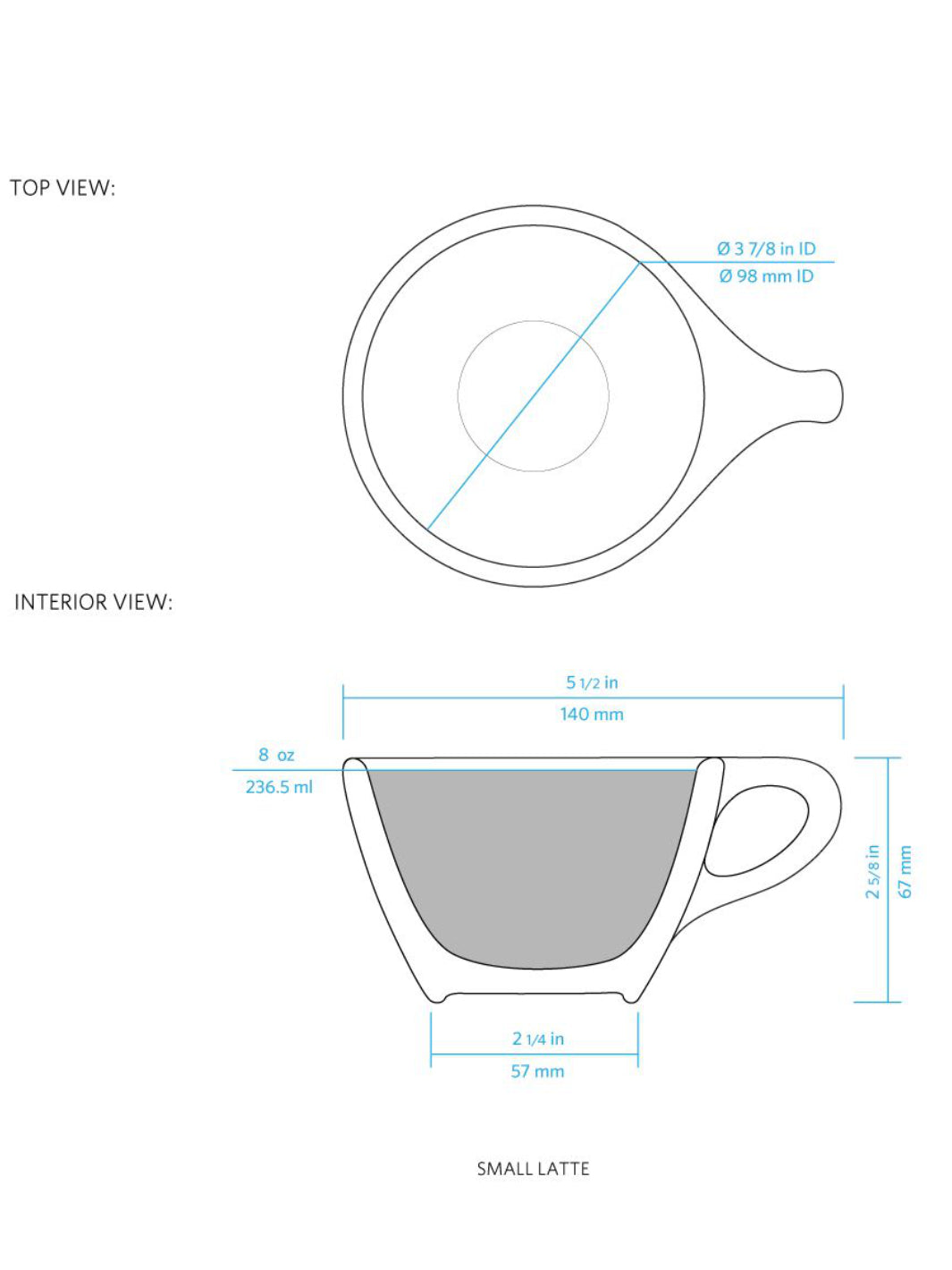 notNeutral LINO Small Latte Cup (8oz/237ml)