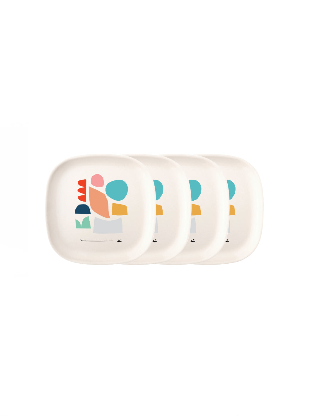 EKOBO Gusto Medium Plate Set (Colour Series - 4 plates)