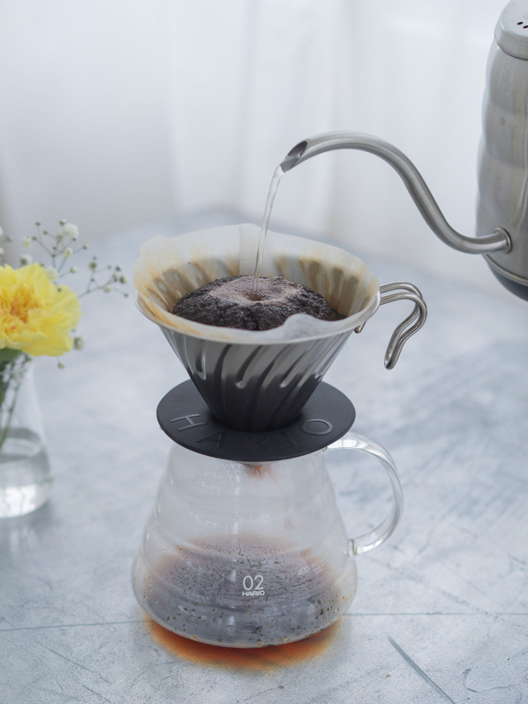 HARIO V60-02 Metal Dripper (Silver)