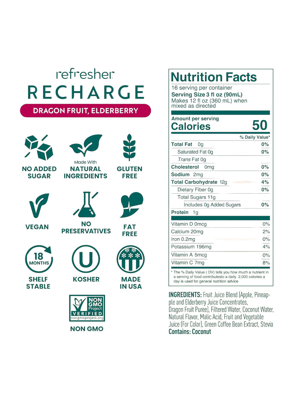 Photo of SmartFruit Recharge Refresher (1419.53ml/48oz) (Dragonfruit, Elderberry) ( ) [ SmartFruit ] [ Drink Concentrate ]