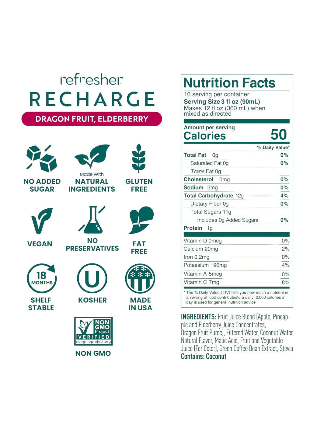 SmartFruit Recharge Refresher (1419.53ml/48oz) (Dragonfruit, Elderberry)