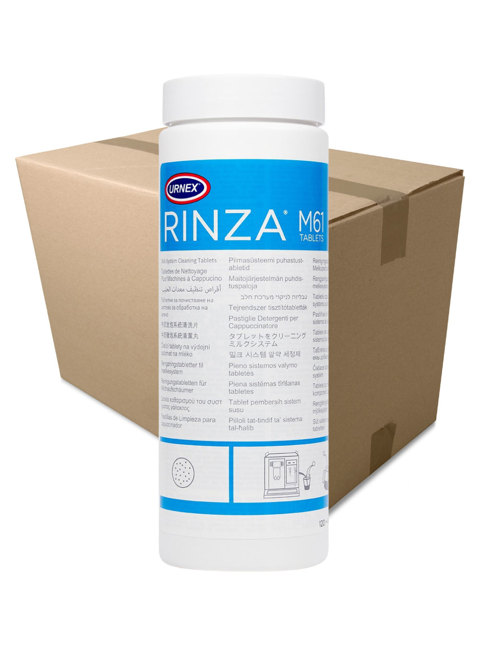 Photo of URNEX Rinza Tablets (M61) (480g/16.9oz) ( 12 Units (1 Case) ) [ Urnex ] [ Cleaners ]