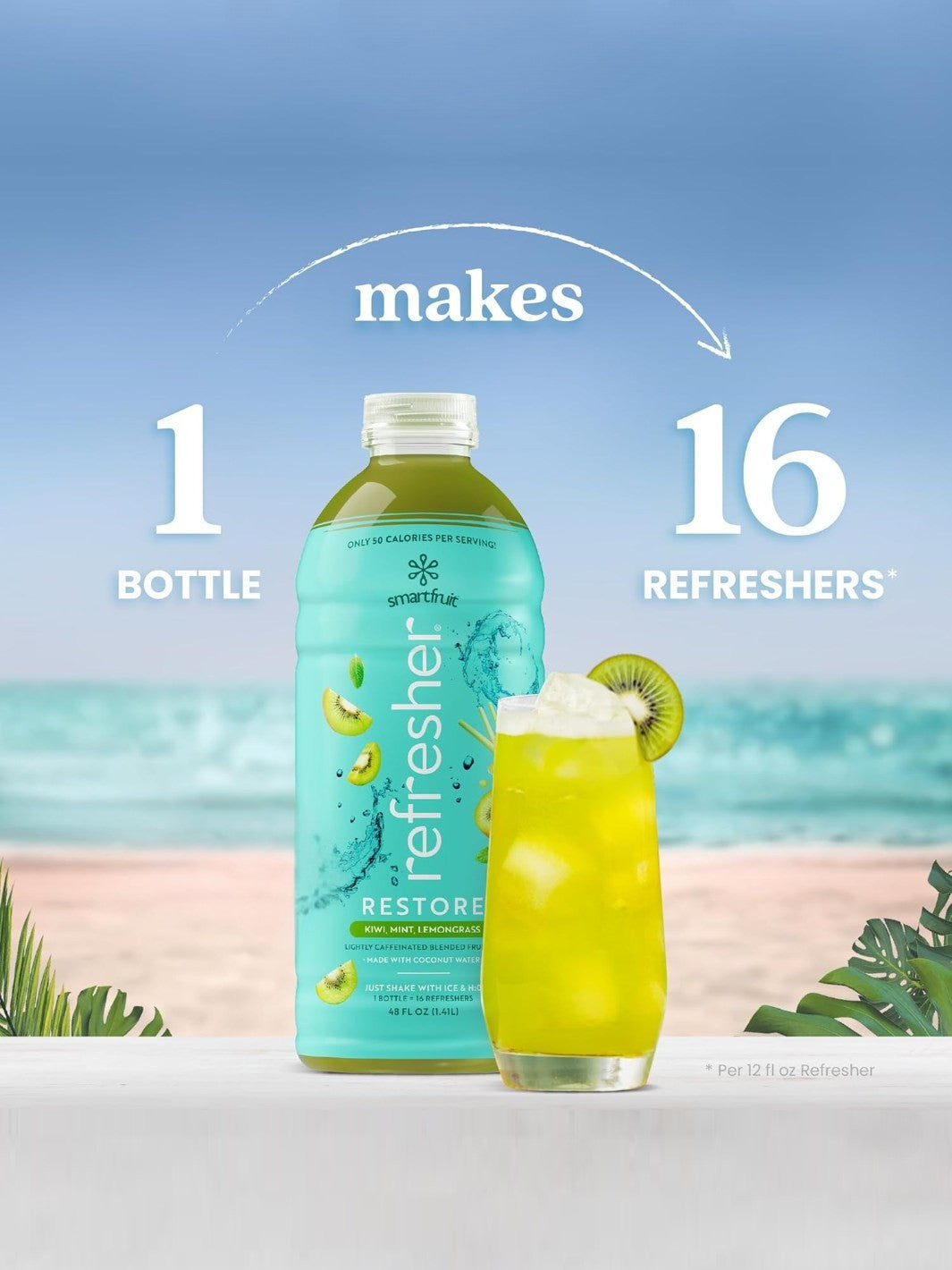 SmartFruit Restore Refresher (1419.53ml/48oz) (Kiwi, Lemongrass, Mint)