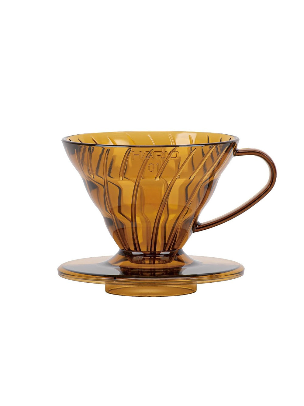 Photo of HARIO V60-01 Dripper (Plastic) ( Amber ) [ HARIO ] [ Pourover Brewers ]