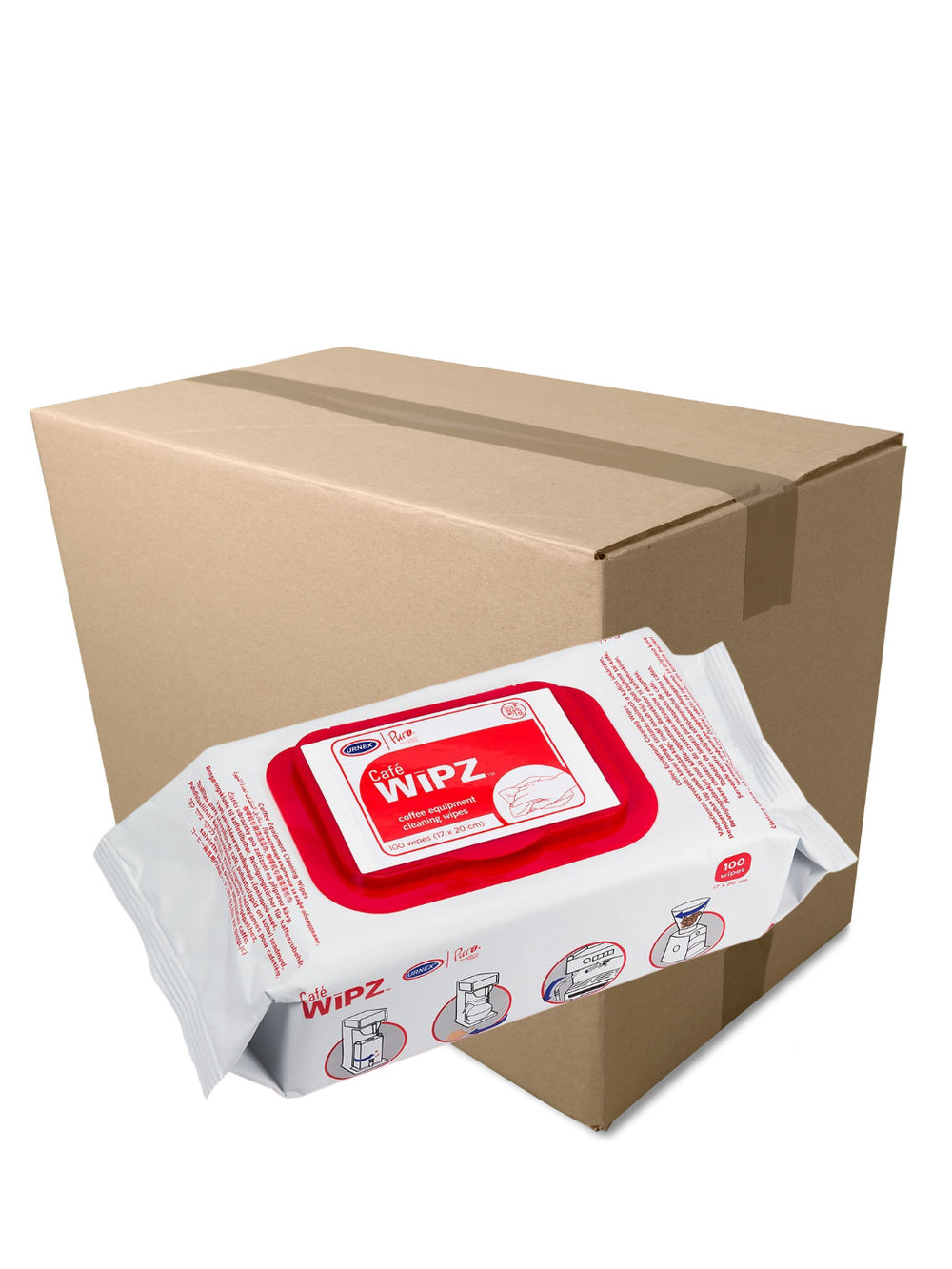 Photo of URNEX Cafe Wipz (100-Wipes) ( 12 Units (1 Case) ) [ Urnex ] [ Cleaners ]