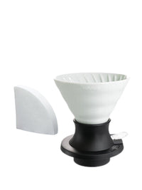 Photo of HARIO V60-02 SWITCH Immersion Dripper (200ml/6.76oz) (Ceramic) ( White ) [ HARIO ] [ Steep and Release Brewers ]