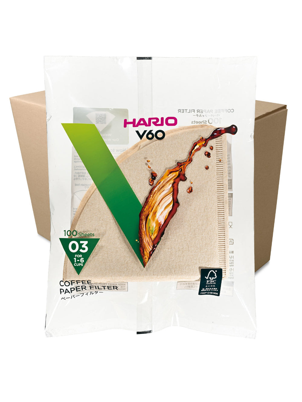 Photo of HARIO V60-03 Filters (100-Pack) ( 100 Units (1 Case) Brown ) [ HARIO ] [ Paper Filters ]