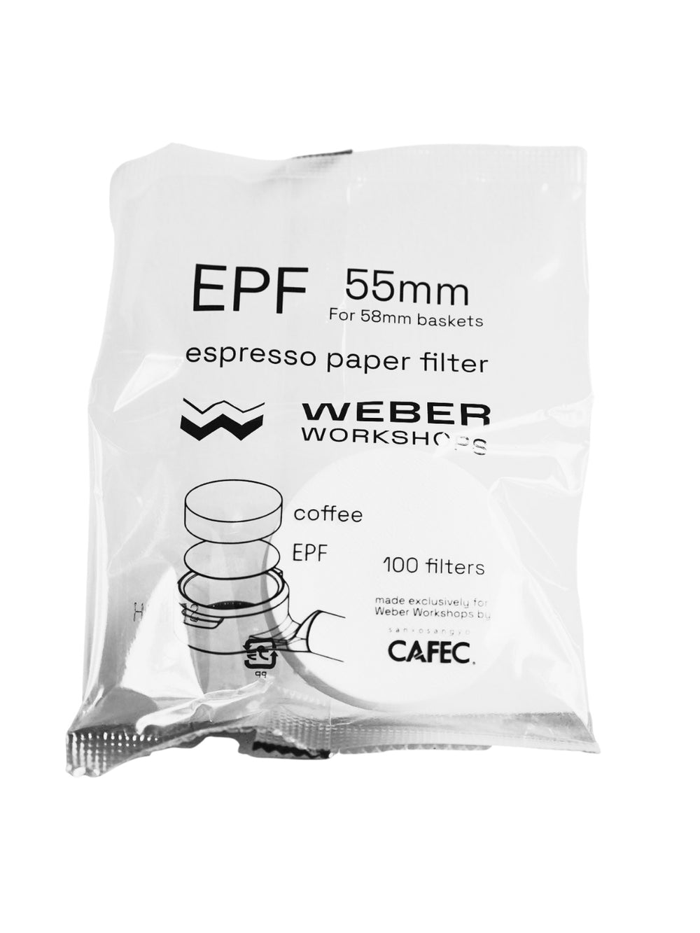 Photo of WEBER WORKSHOPS (EPF) Espresso Paper Filter (100-Pack) ( 55mm ) [ Weber Workshops ] [ Paper Filters ]