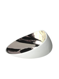 Photo of COOKPLAY Jomon Large Bowl-Plate (18x14cm/7.1x5.5in) ( Glazed Silver ) [ Cookplay ] [ Bowls ]