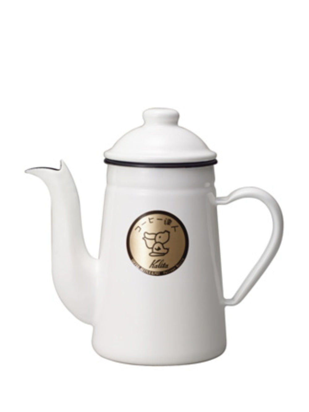 Photo of KALITA Enameled Pelican Pot (1L/34oz) ( White ) [ Kalita ] [ Kettles ]